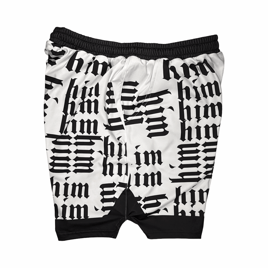 Basketball Shorts – Soft Quick Dry (HIM White/Black) Trap'n Shorts