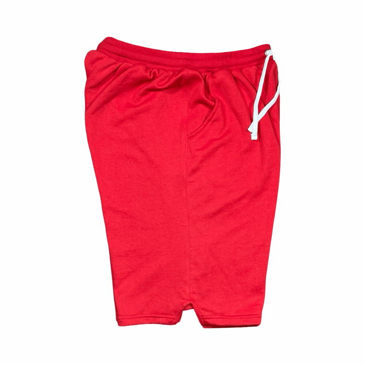Premium Athletic Red Jogger Shorts – Breathable Loopback Non-Fleece Trap'n Shorts