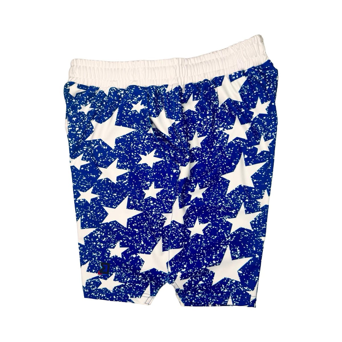 Navy blue smooth dry fit shorts with white star snow pattern