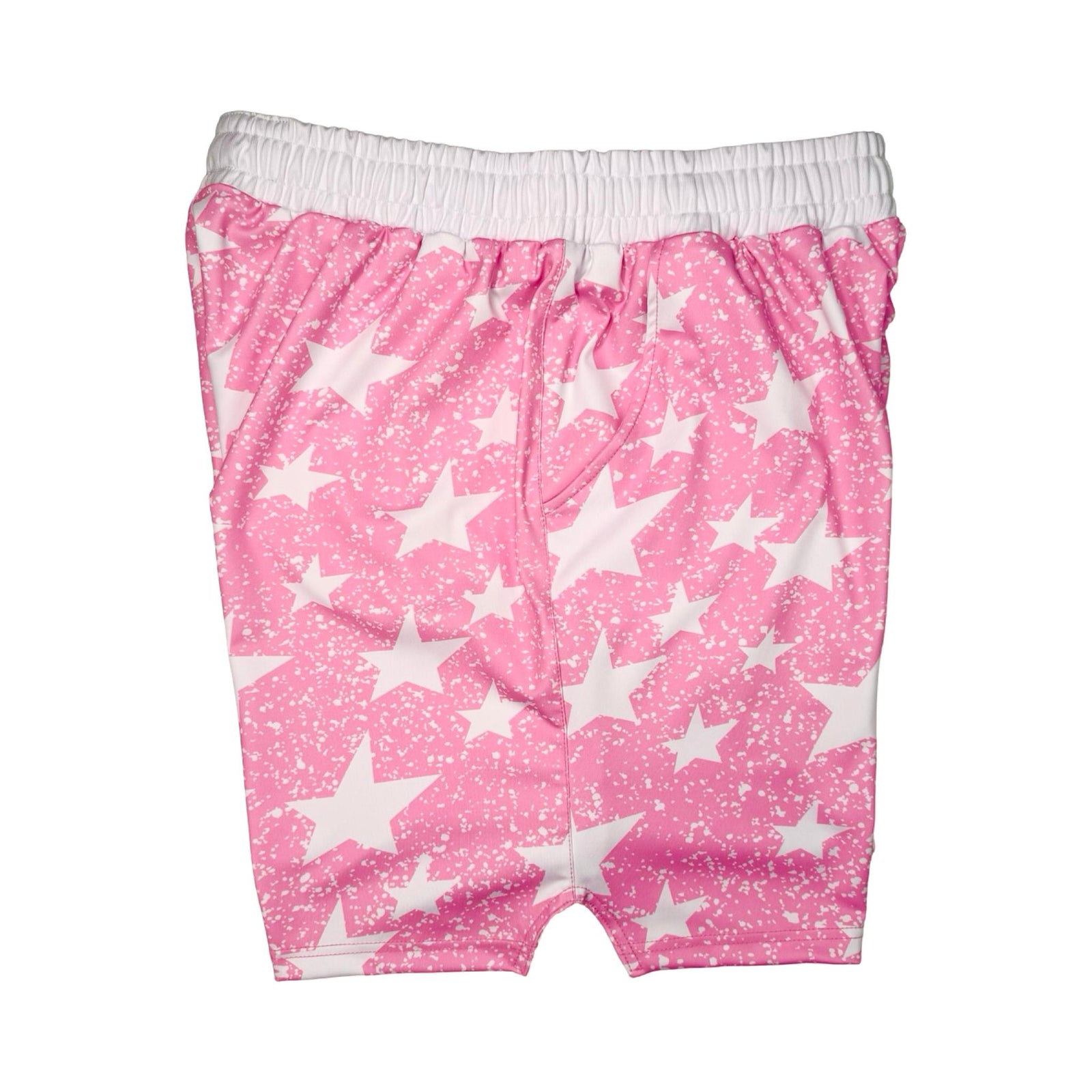 Pink soft dry fit shorts with white snowy star pattern