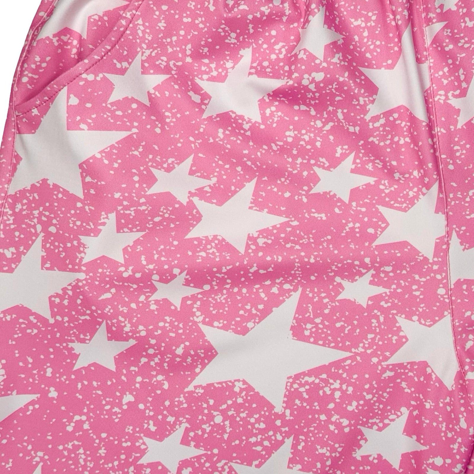 Pink soft dry fit shorts with white snowy star pattern