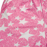 Pink soft dry fit shorts with white snowy star pattern