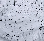 Speckle Soft QD basketball shorts with white/black splatter design. Lightweight, smooth, moisture-wicking  by Trap’N Shorts.