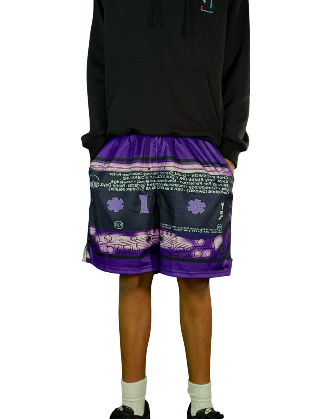 Purple Tape Mesh Basketball Shorts — Premium Materials