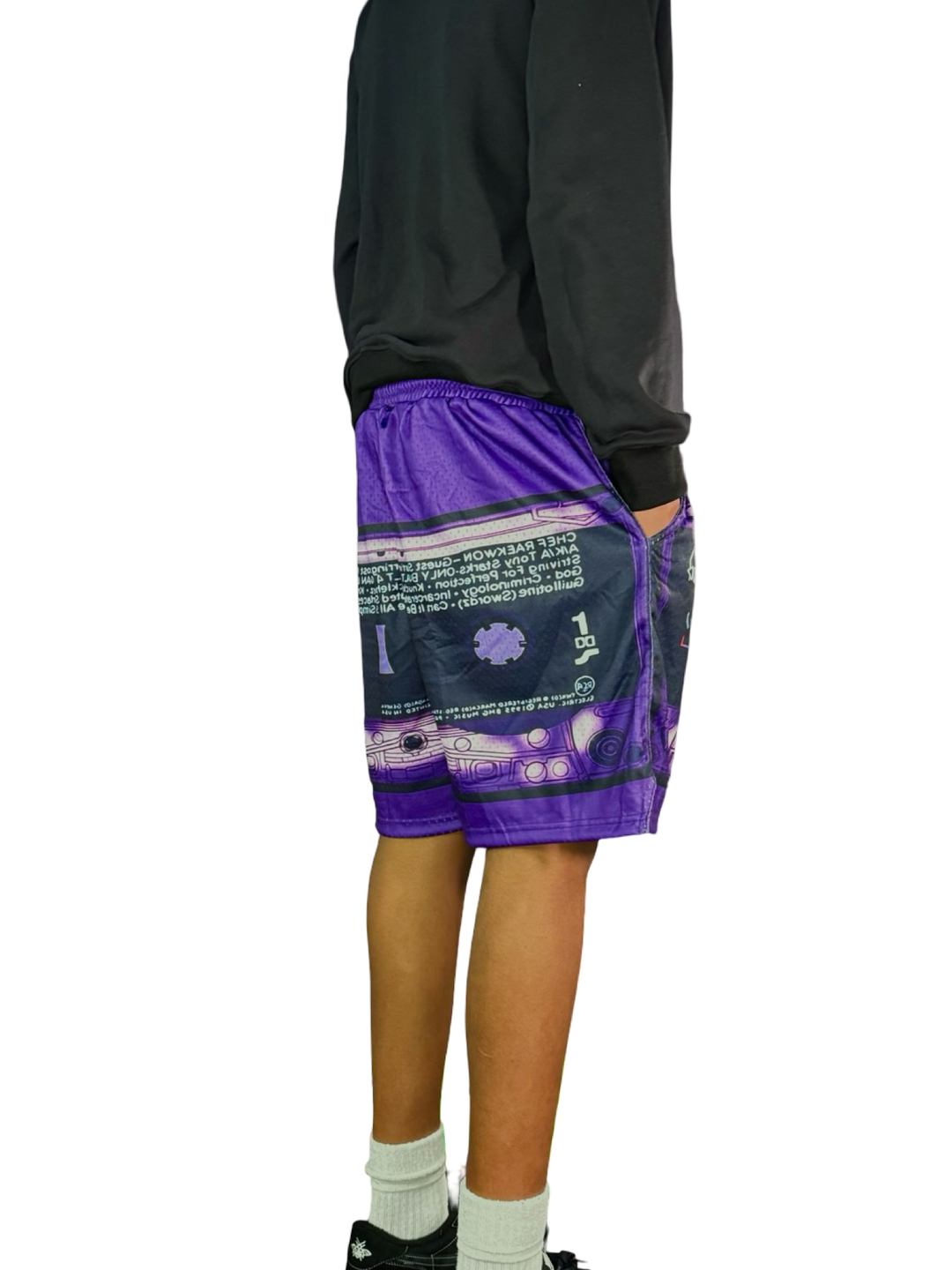 Purple Tape Mesh Basketball Shorts — Premium Materials