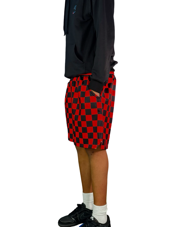 Checkmate Red Soft-QD Basketball Shorts — Dry Fit