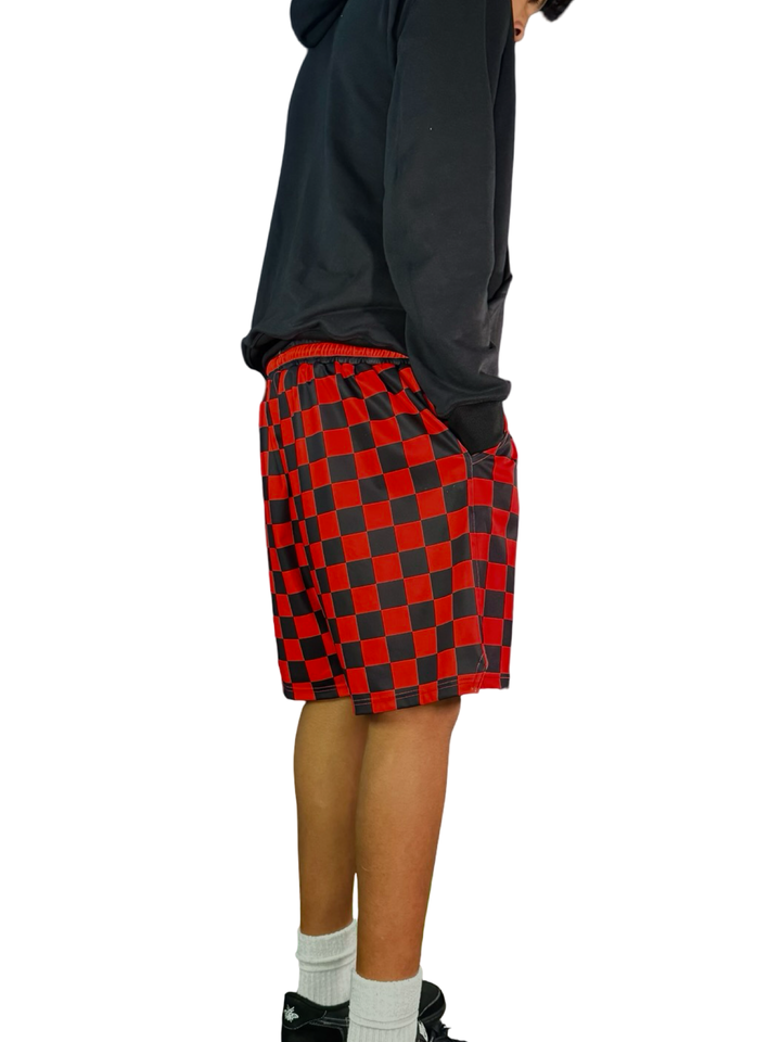 Checkmate Red Soft-QD Basketball Shorts — Dry Fit