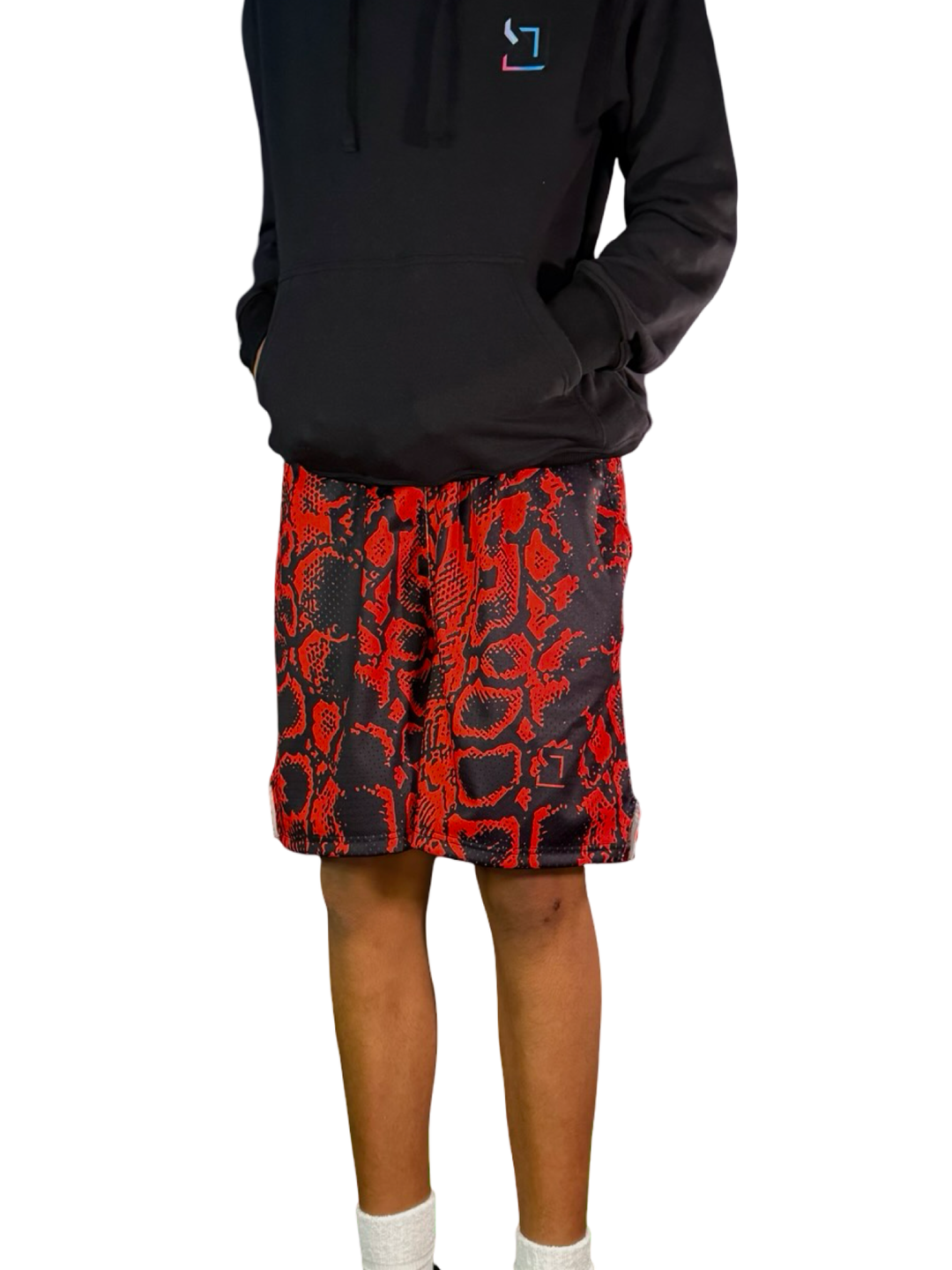 Red Mamba Mesh Basketball Shorts — Premium Performance