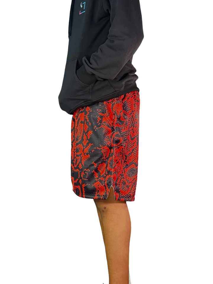 Red Mamba Mesh Basketball Shorts — Premium Performance