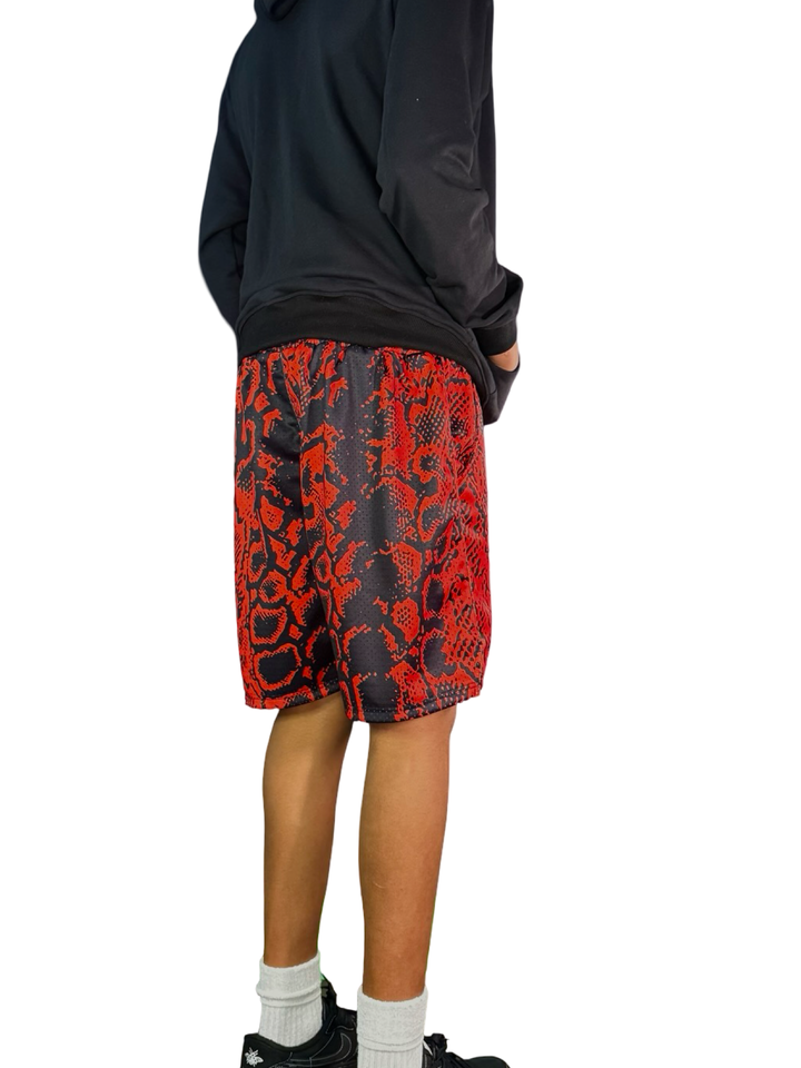 Red Mamba Mesh Basketball Shorts — Premium Performance