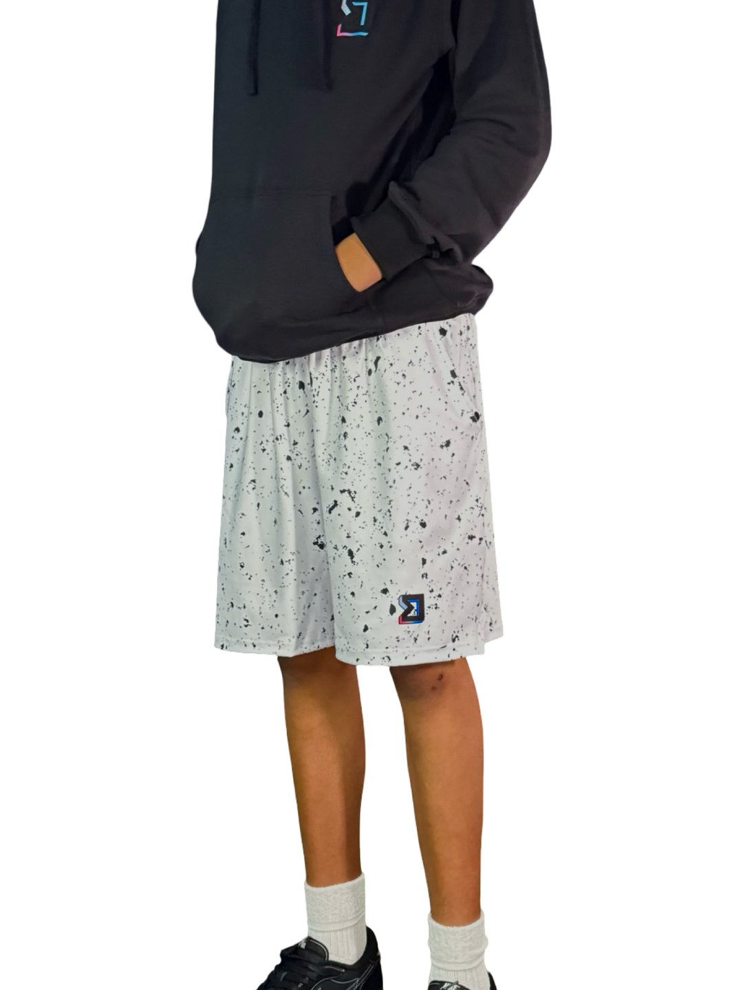 Speckle White Soft-QD Basketball Shorts — Premium Materials