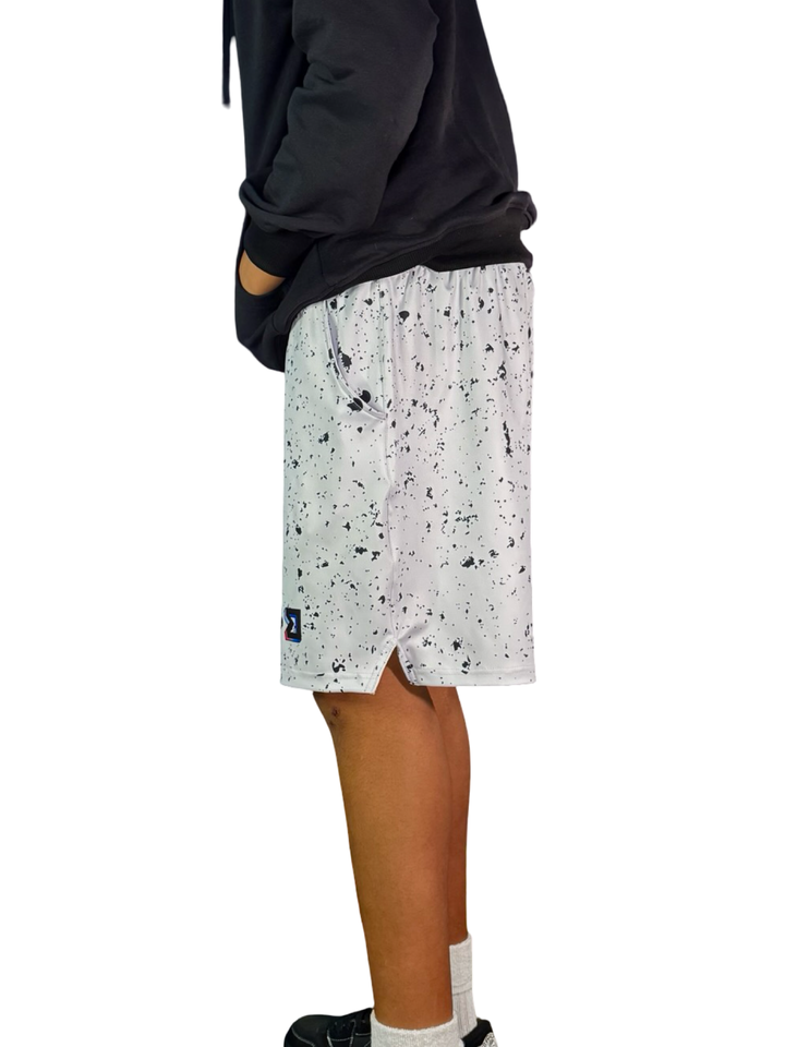 Speckle White Soft-QD Basketball Shorts — Premium Materials