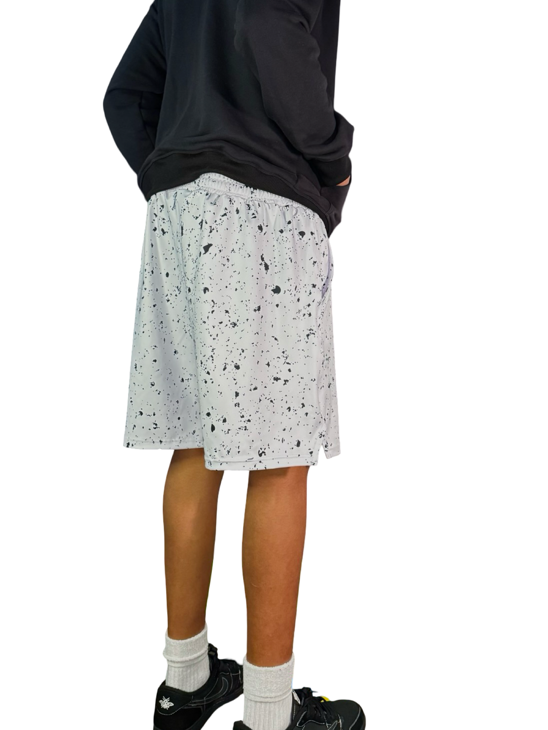 Speckle White Soft-QD Basketball Shorts — Premium Materials